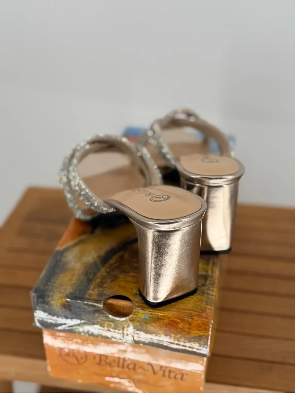 New Bella Vita CARMEN Women's Metallic Silver Knot Slide SandalsSIZE 8 W